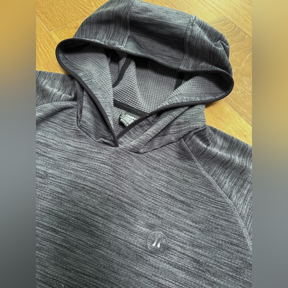 Hurley H2O Dri Daybreak Gray Hooded Pullover Sweatshirt XL - Picture 3 of 5